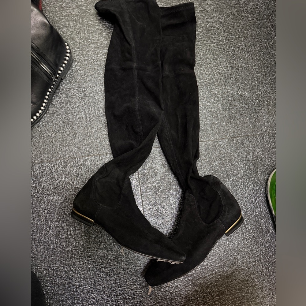 Carolina Herrera Suede Black Over-the-Knee Boots Sz 6